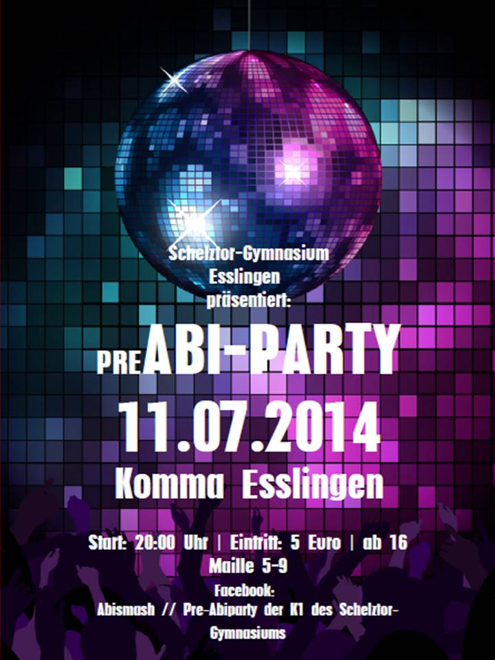 Pre-Abi-Party Plakat